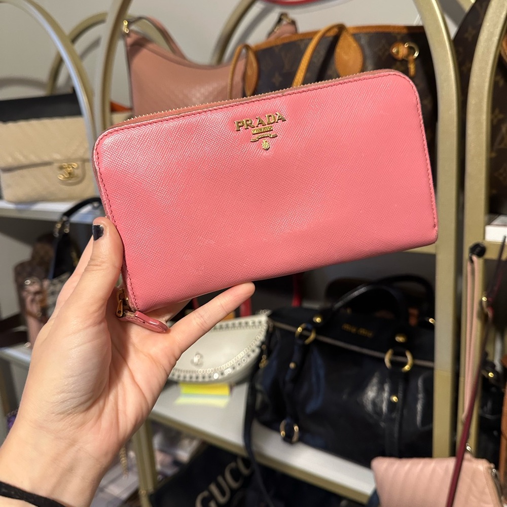 Prada Pink Zip-Around Wallet